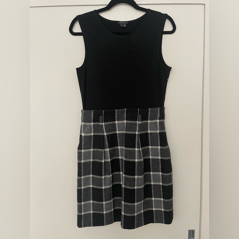 Theory Loraine black/plaid dress